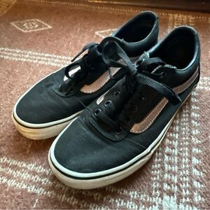 Womens Vans old Skool Black with rose gold stripes Sneakers